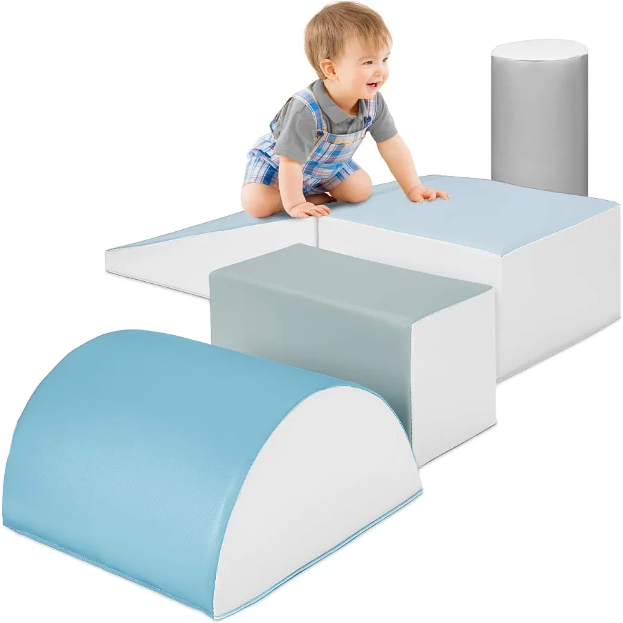 

Best Choice Products 5-Piece Climb Crawl Soft Foam Block Activity Play Structures for Child Development Color Coordination Moto