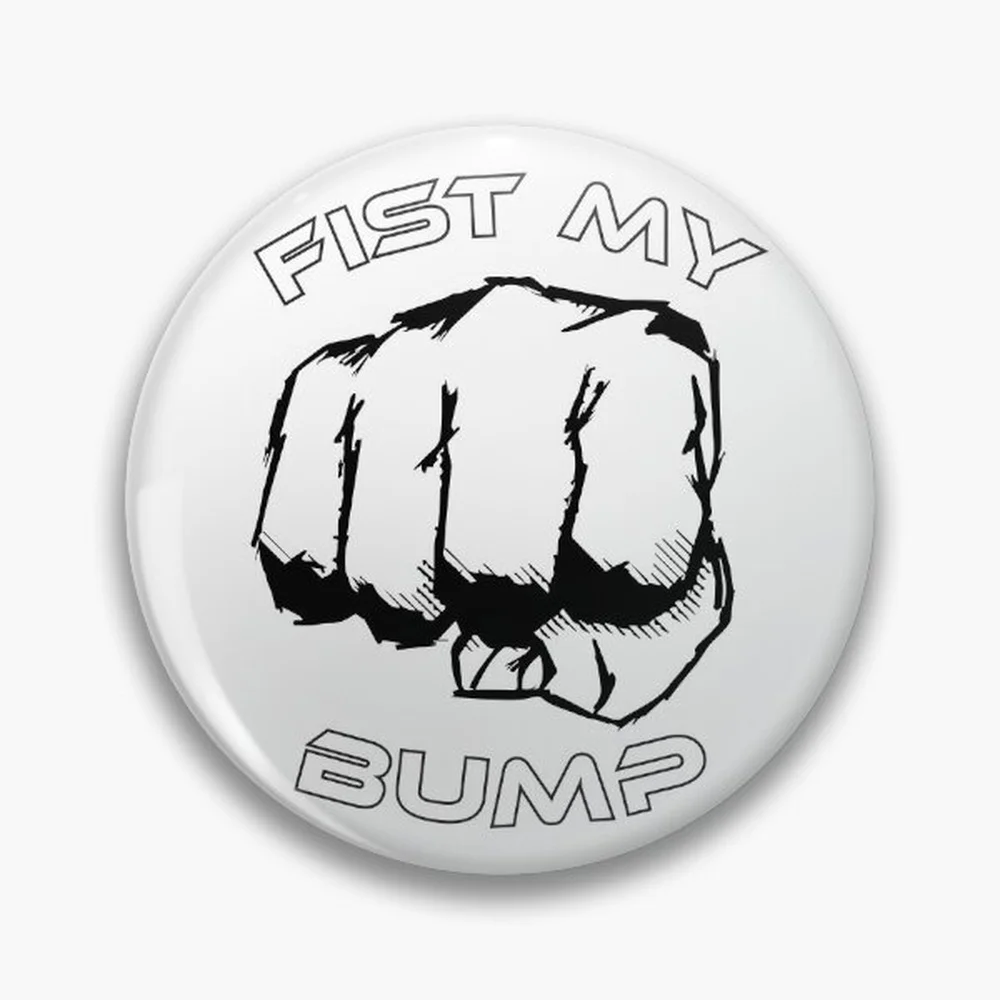 Fist My Bump Success and Victory Celebration Pin Holographic Star Heart Pin Brooches Laminated Button Fashion Accessory