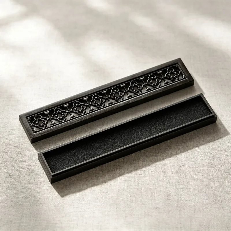 Natural Solid Wood Incense Burner Hollow Design for Stick Incense Purple Sandalwood Aroma Holder Home Decor Zen Style Lying