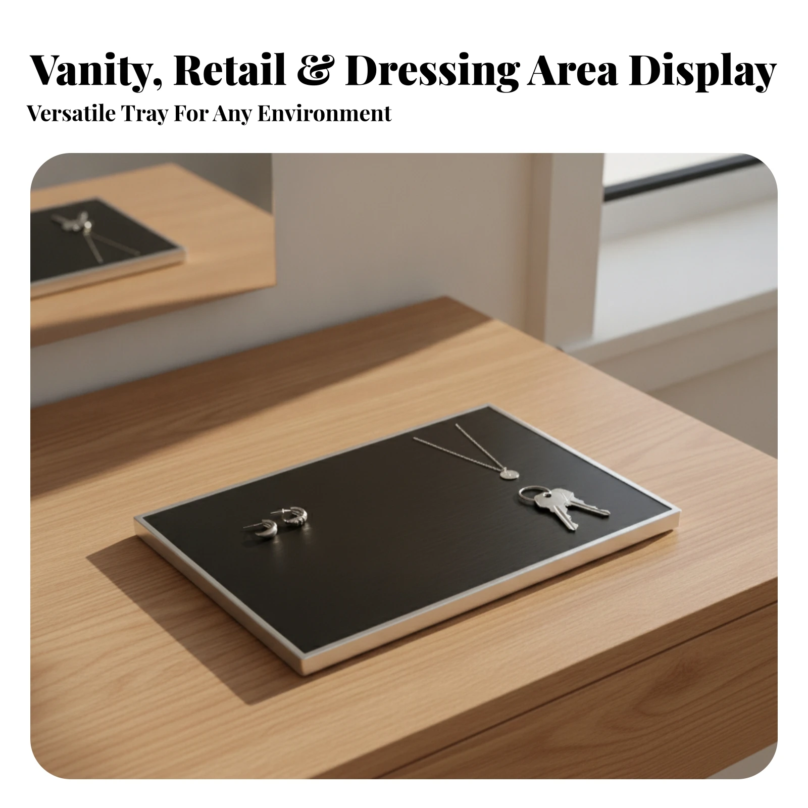 Jewelry Display Board Slim Velvet Display Pad Tray with Velvet Surface Luxurious Sophisticated for Jewelers, Showcase
