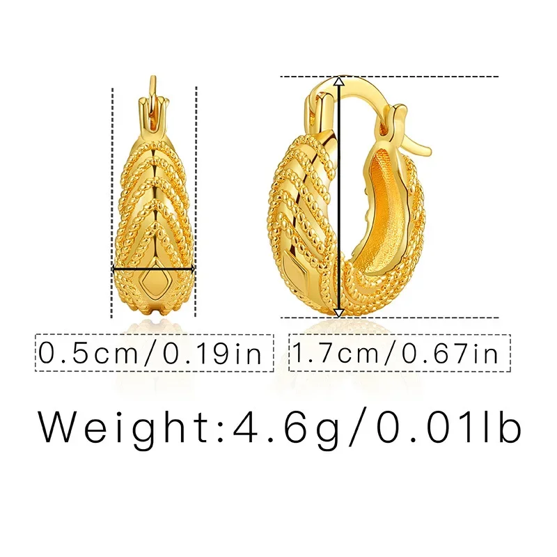 Classic Stainless Steel Twist U Shape Huggie Hoop Earrings for Women Gold Color Simple Chunky Ear Buckle Wedding Jewelry Gifts