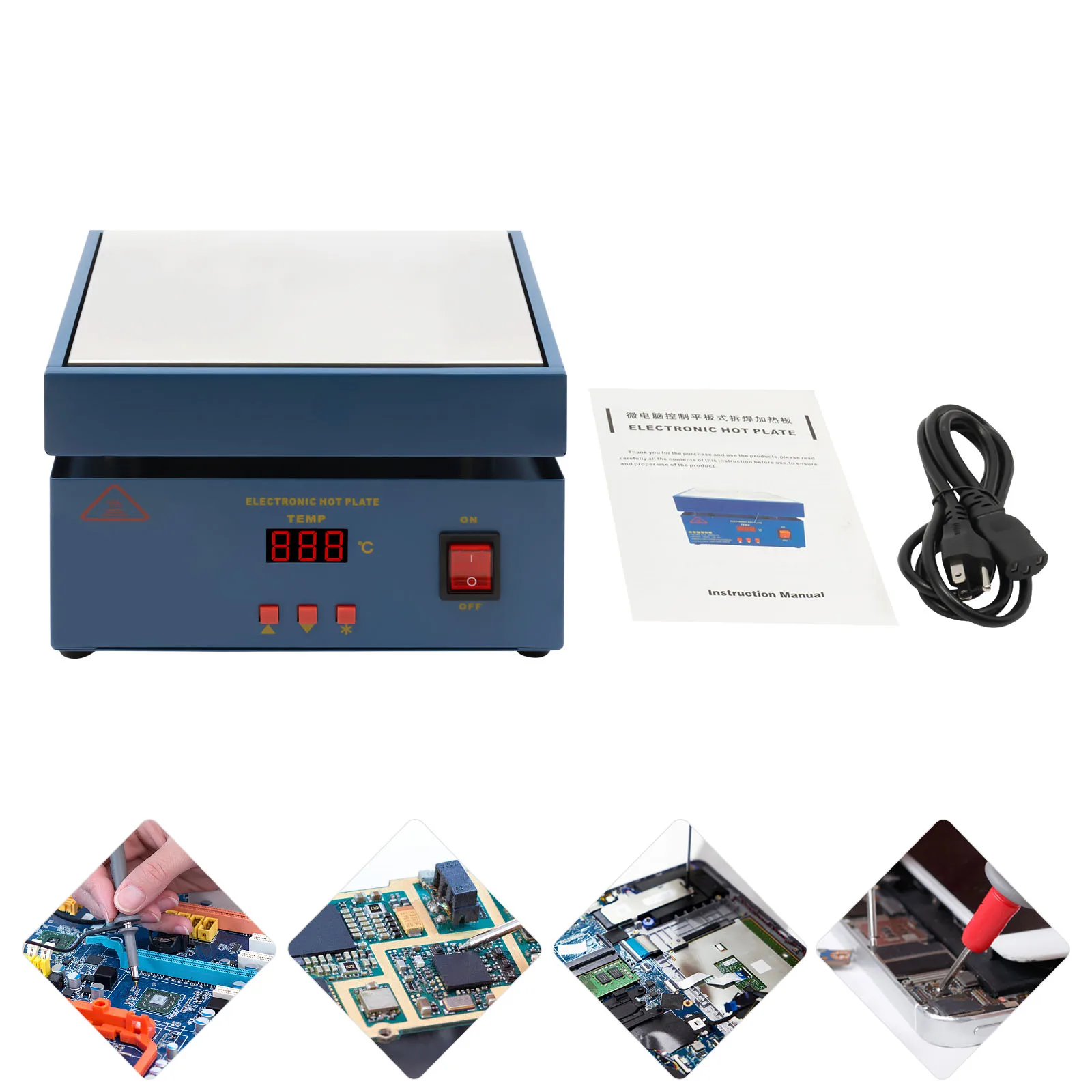 Soldering Station Upgraded 800W Soldering Hot Plate Microcomputer Electric Preheat Soldering Station Welder