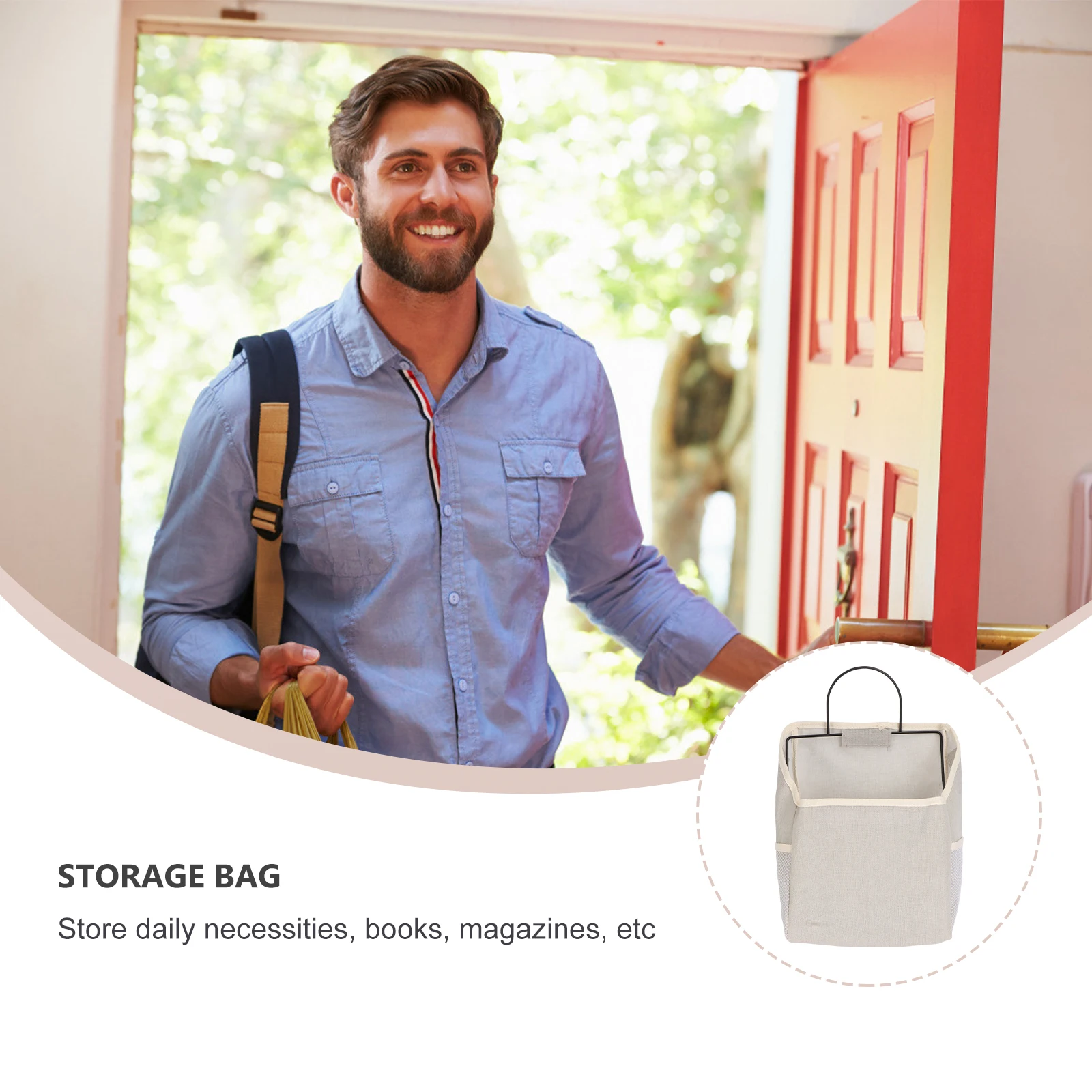 

Wall Storage Bag Household Wall-mounted Hanging Door Pocket Practical Organizer