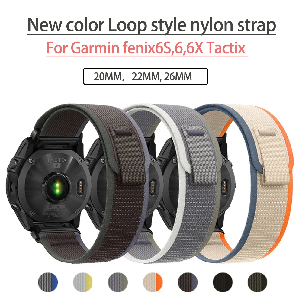 for Garmin fenix7 7X Nylon Watch strap Quick Release for 6X Pro Enduro Instinct Mk1 EPIX gen2 22 26mm Arm Strap