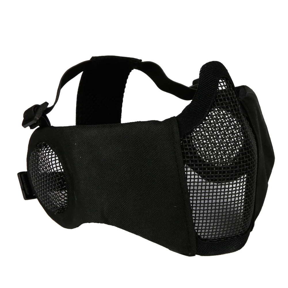 Tactical Half Face Mask Steel Mesh Protective Low-carbon Airsoft Shooting CS Wargame Cosplay Face Protective image 2