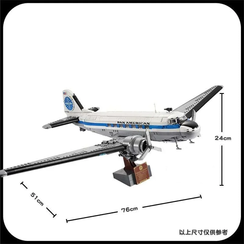 Beliebte 1903-teilige Retro-DC-3-Klassiker-Flugzeug-Bausteine im Jahr 2026, Retro-Flugzeugmodell als Sammlerstück und Heimdekoration – Detail 4