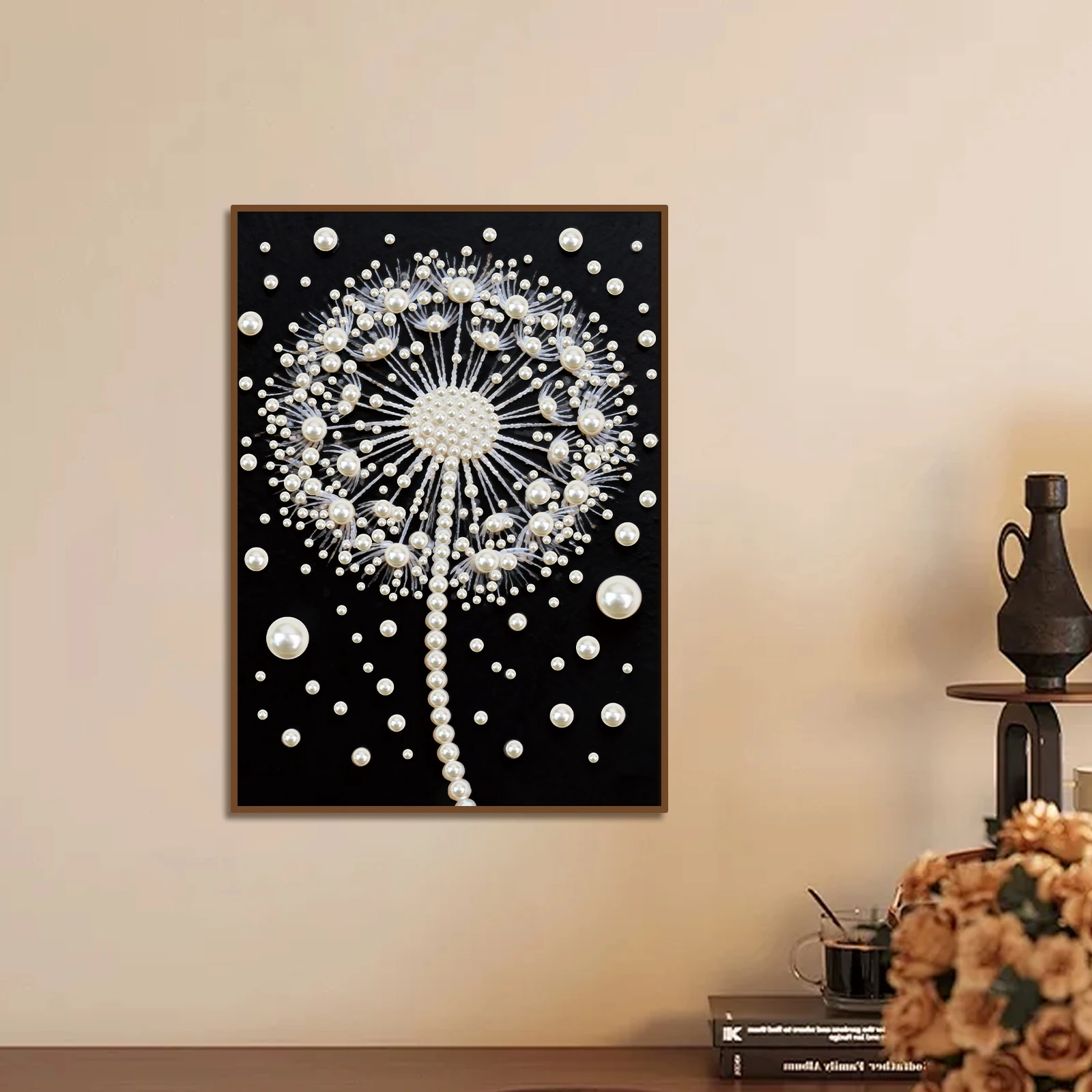 DIY Pearl Diamond Art Painting kits for Adult and Beginners,dandelion Sparkling Art Painting Craft Home Wall Decor handmade Gift