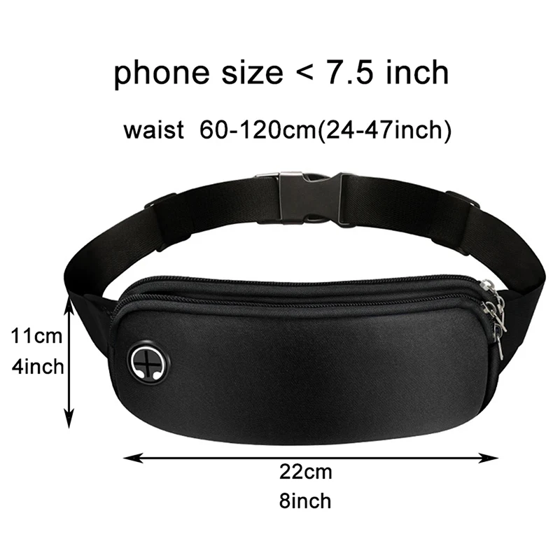 Adjustable Strap Waist Bag Running Sports Fanny Packs Phone Holder Belt Bags Waterproof Gym Fitness Pouch Causal Chest Purse