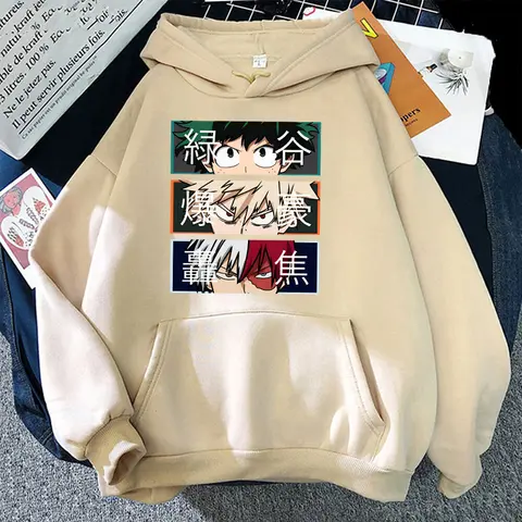 My Hero Academia Sonbahar Kış Moda Uzun Kollu Kazak Anime Deku Bakugou Katsuki Todoroki Shoto Doğa Sporları Hoodie