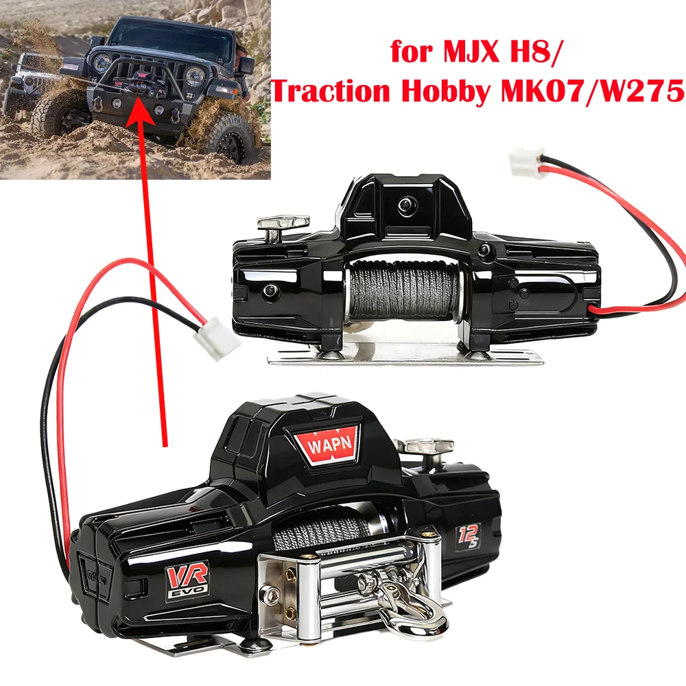 

Simulation Winch for MJX H8/Traction Hobby MK07/W275 1/7/8/10 Scale Climbing Metal Electric Remote Control Accessories