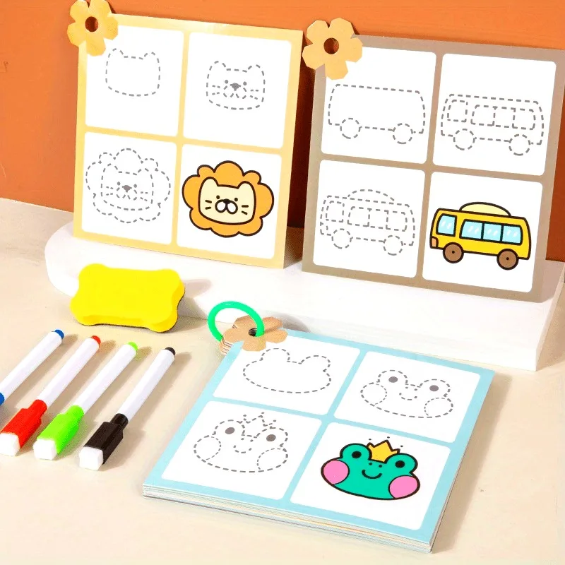 

Ages 3-6 Step-by-Step Art Skills Interactive Magic Drawing Practice Book for Kids Development Educational Tool