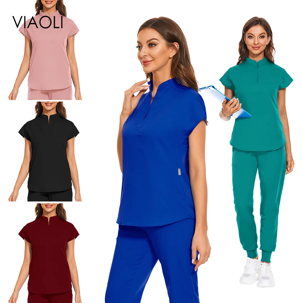 

Wholesale Nurse Doctor Work Clothes Cleaning Nursing High-quality Scrubs Sets Women Beauty Salon Beautician Manicurist Work Wear