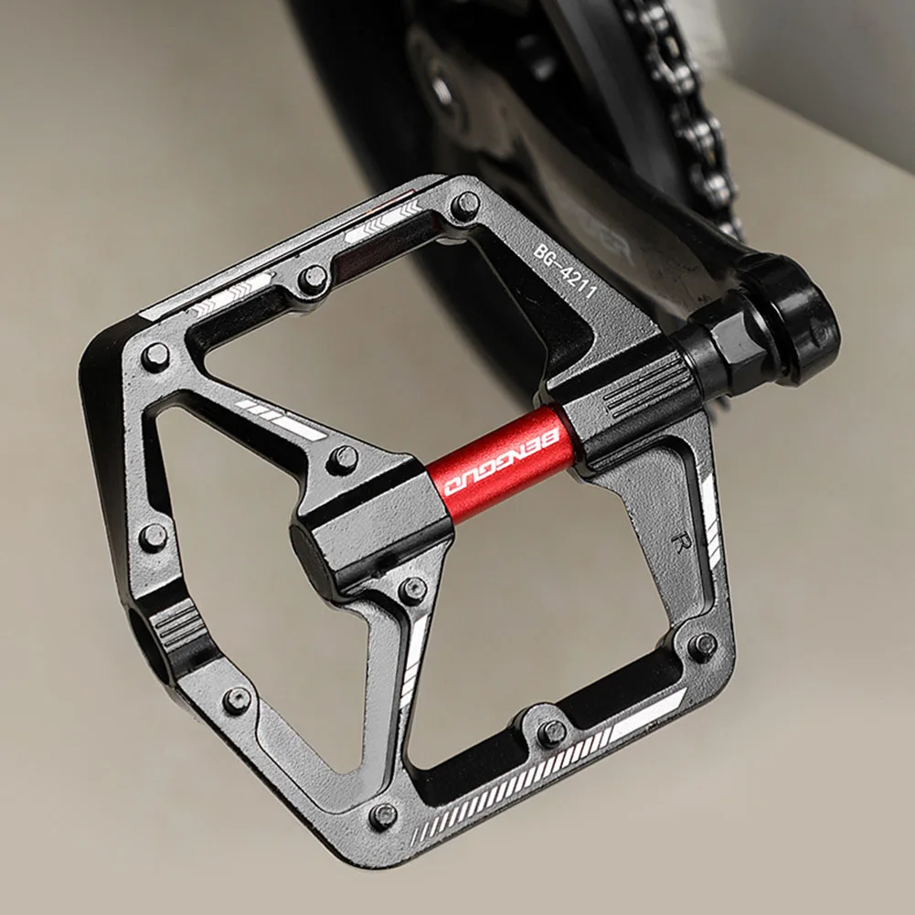 

Велосипедные плоские педали с двойным подшипником DU и отражателем Сверхлегкие велосипедные педали из алюминиевого сплава, велосипедные защитные педали для ночной езды