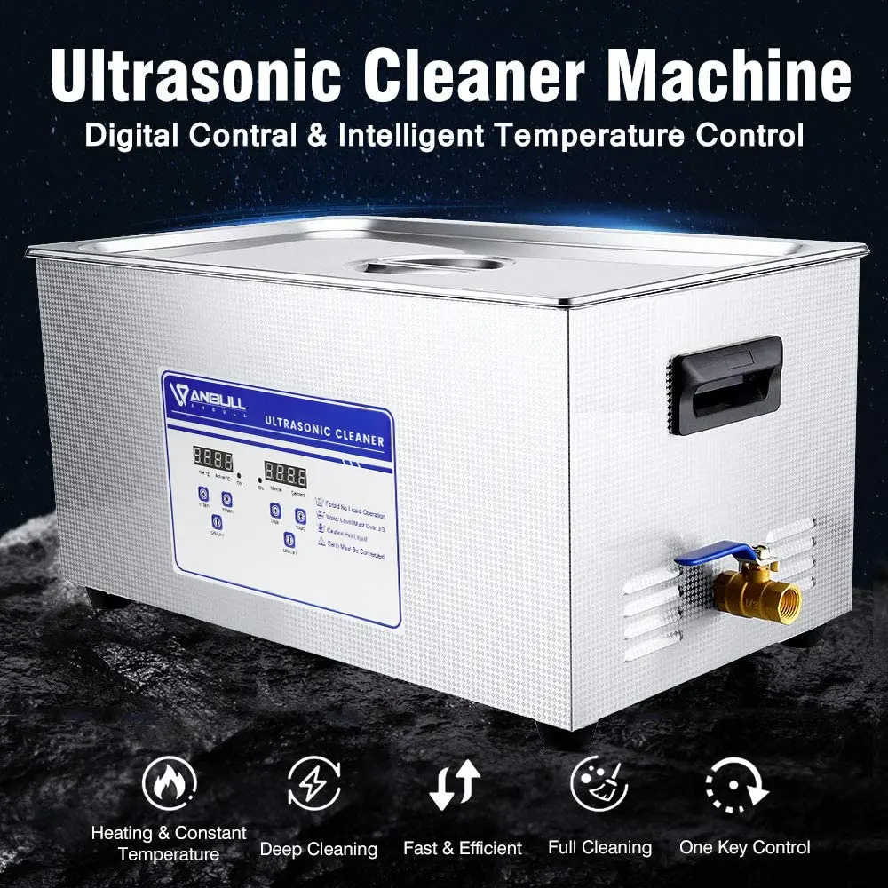 30L/8Gal 600W Industrial Ultrasonic Cleaner Machine with 304 Stainless Steel and Digital Timer Heater for Wrench Tools In