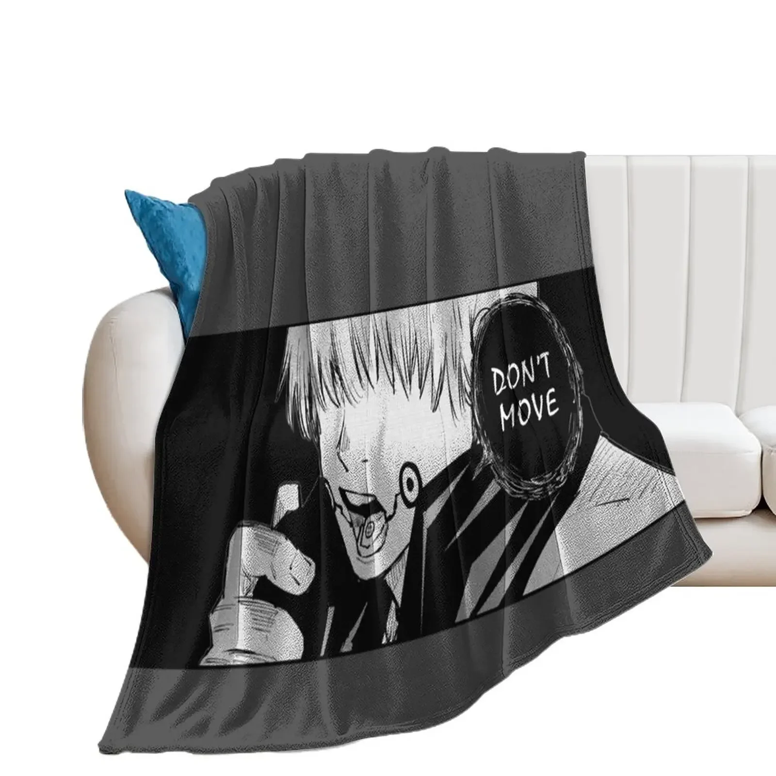 Inumaki Toge Don`t move on black background Throw Blanket Bed linens Soft Plush Plaid Blankets