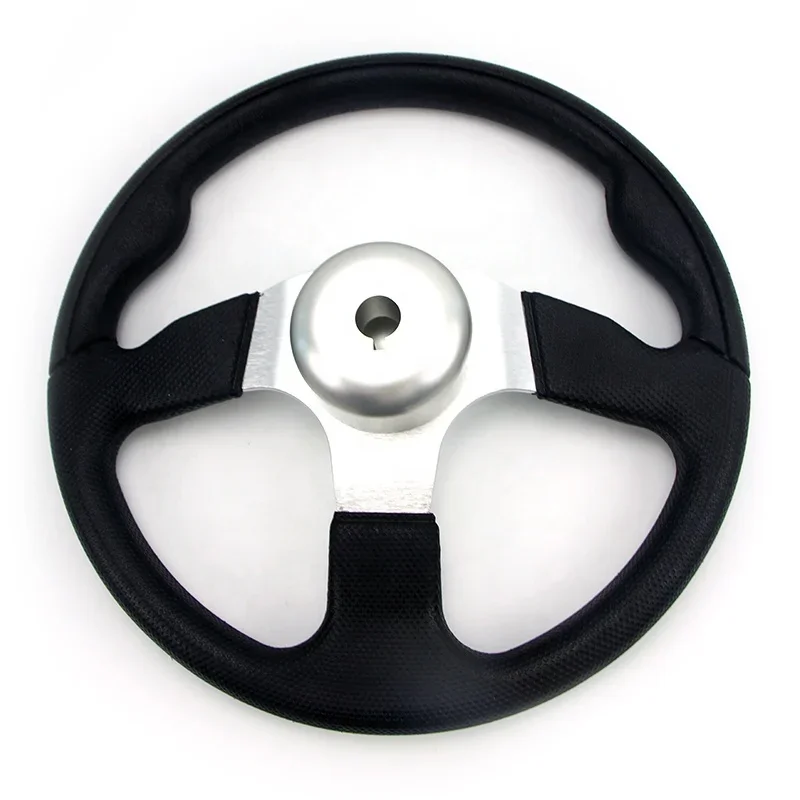 Winibo 13-1/2 Inch Black Stainless Steel & PE Nautical Control Wheel for Marine Supplies Boat and Ship Steering Made in China