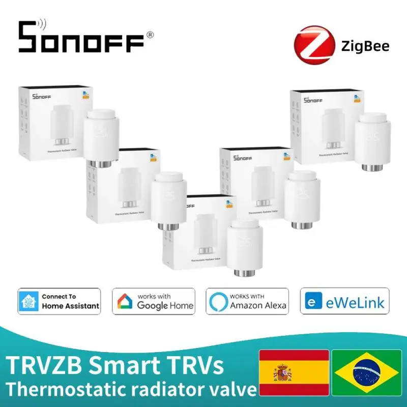 SONOFF Smart TRV TRVZB Zigbee Thermostatic Radiator Valve Smart Home Temperature Control Support Alexa Google ZHA MQTT Ewelink