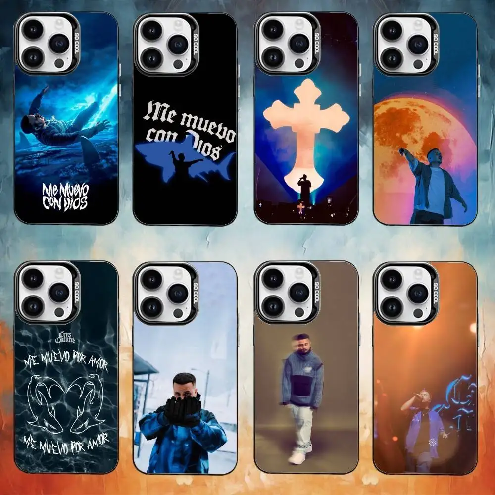 

Cruz Cafune Me Muevo Con Dios Phone Case For iPhone17,16,15,14,13,12,11 Plus,Pro Max Black Candy Matte Shockproof Cover