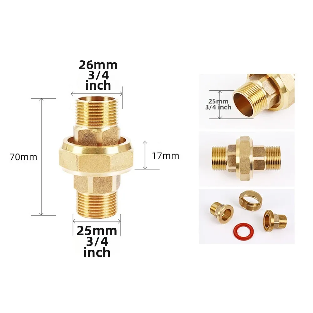 Engineered brass fitting with dual male threads for reliable interconnection in pressurized hydraulic and pneumatic setups