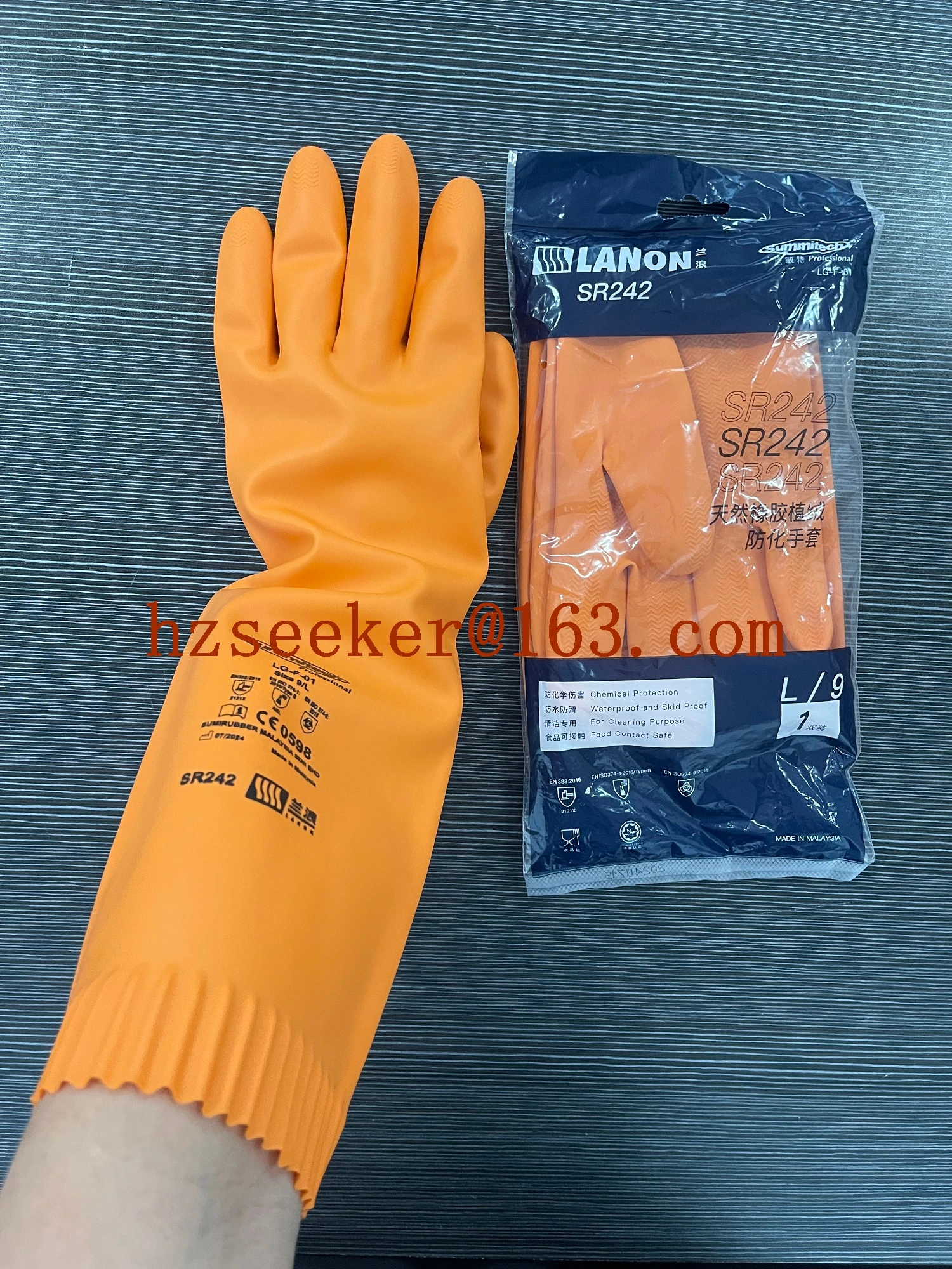 

Перчатки LANON SR242 (1 пара), 16-дюймовые, устойчивые к кислотам и щелочам, хлопковые, с флокированной текстурой, противоскользящие, химически стойкие перчатки, 42 см