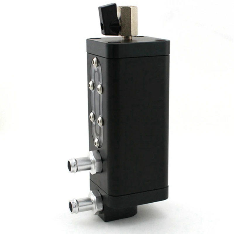 Universal Black Car Modified Aluminum Baffled Oil Collection Tank 2 Port Black Oil Air Separator