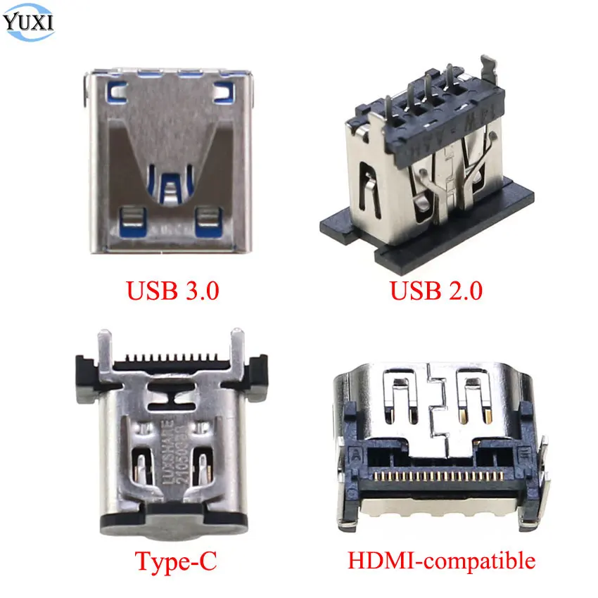 YuXi 1pc Replacement HDMI-compatible Port Display Socket Connector Headset Jack USB 3.0 2.0 Type-C Interface For PS5 Controller