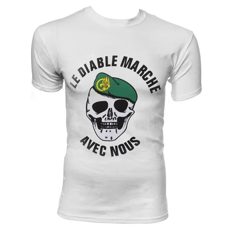Legion Foreign The Devil Works with Us Foreign Legion Brand 2019 Male Short Sleeve Sleeve Tee Homme Custom Shirt Printing
