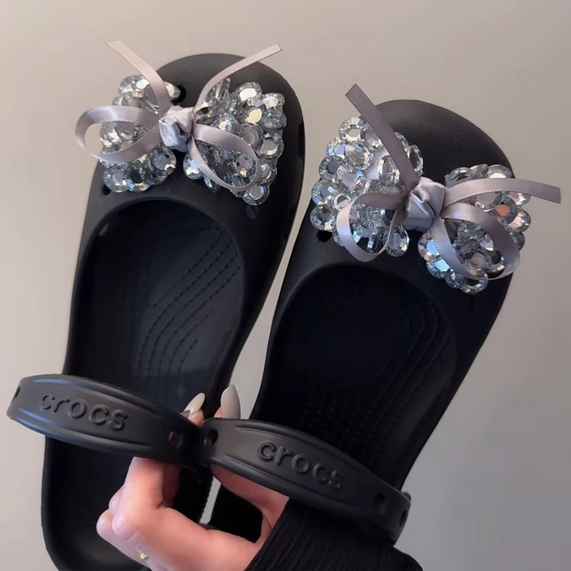 Rhinestone Shoe Charms Set, Pearl & Crystal Flower Decorations, Luxury Shoe Accessories DIY Clog Charm Gifts