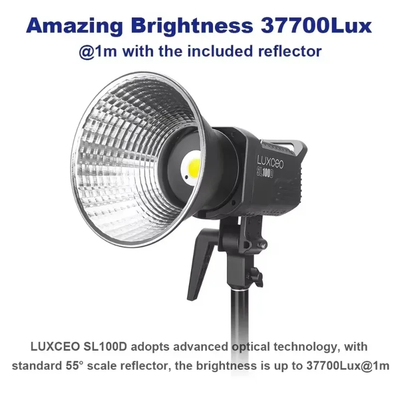 YUNYI LUXCEO SL100D Portable Led Spotlighting 100W Photography Video Film Light Bi-color Photography Lighting For Youtube Film