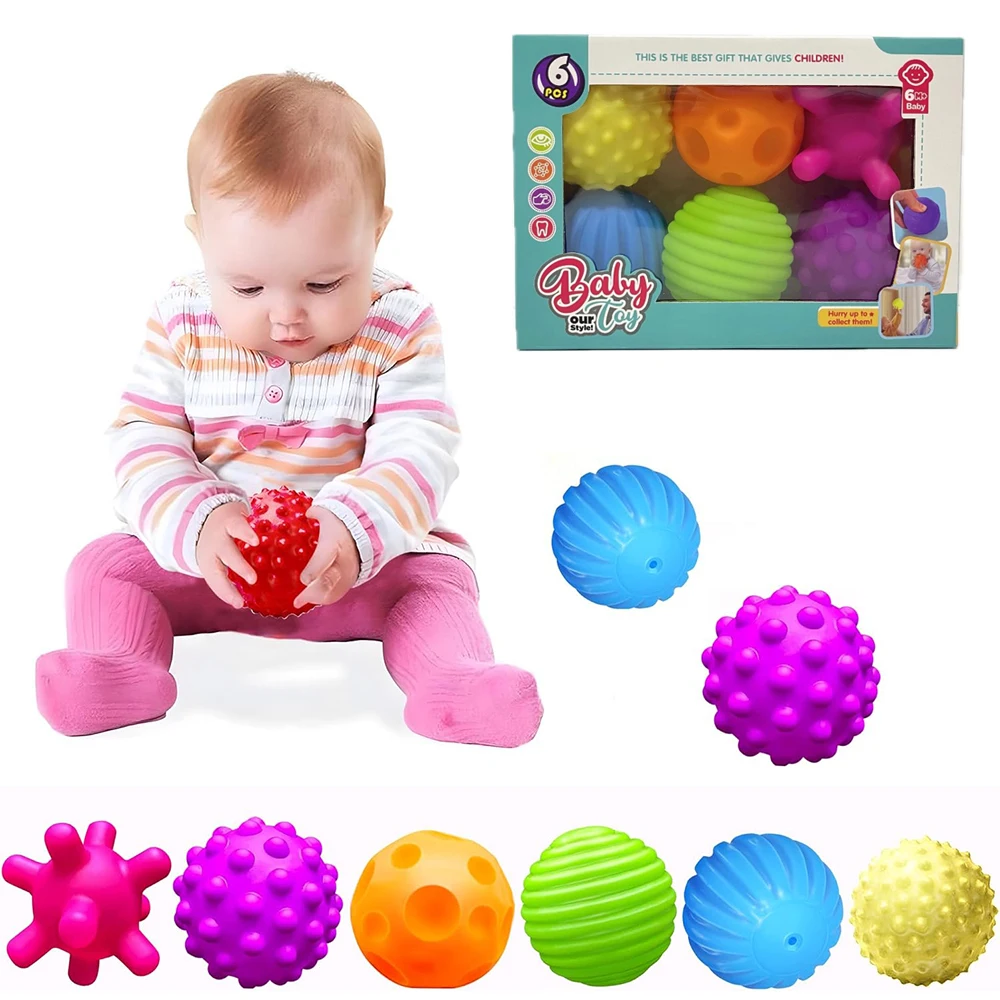 Sensory Balls for Baby Sensory Baby Toys 6 to 12 Months for Toddlers 1-3, Bright Color Textured Multi Soft Ball Gift Sets, Monte