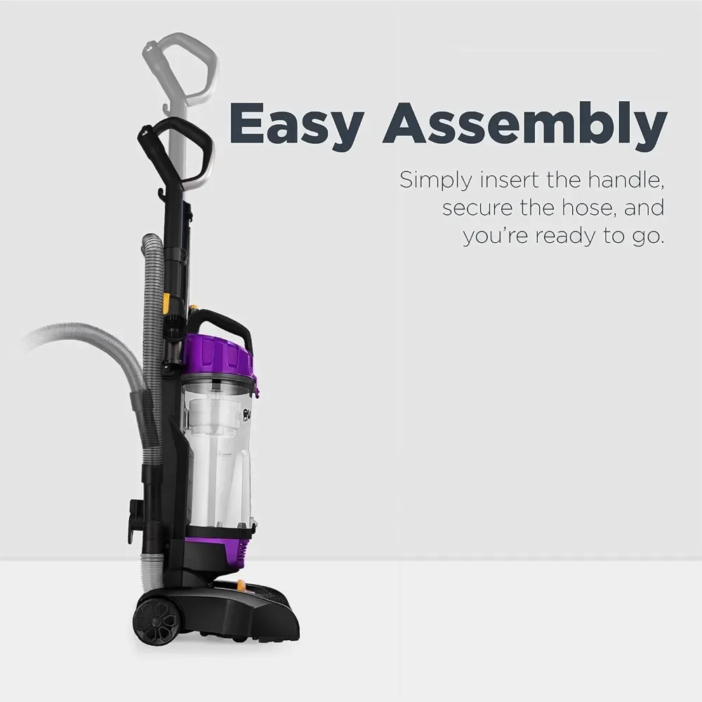 PowerSpeed Bagless Upright Vacuum Cleaner, Lightweight, Washable Filter, 5 height Adjustments, 2.6L large capacity Purple, Lite