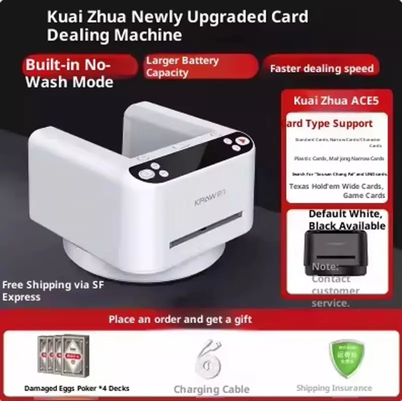 ACE 5 Texas Holdem Poker Card Shuffler Automatic Fast Claw Egg-Shaped Special Design Casino Gaming Accessory for Entertainment