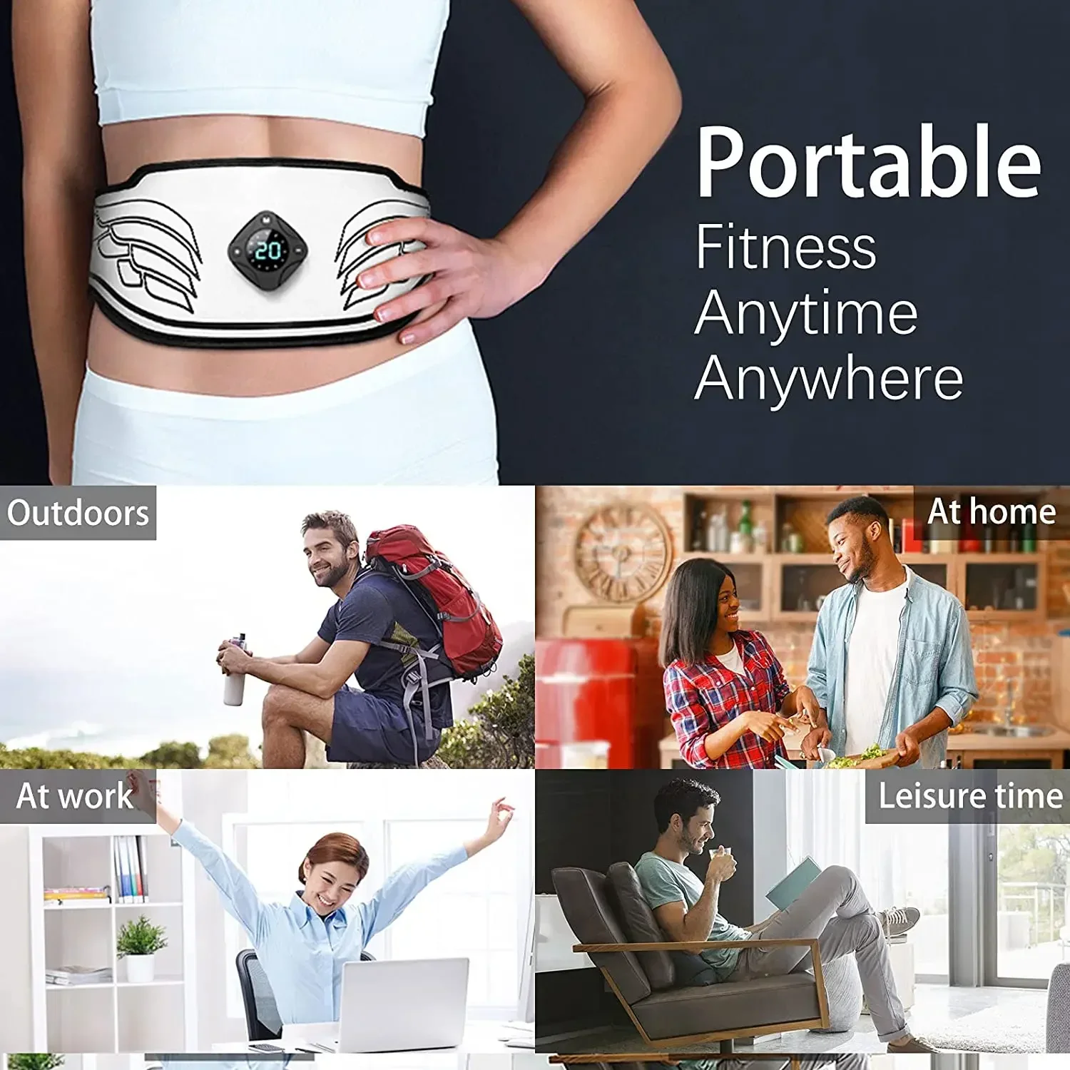 

Стимулятор мышц EMS, пояс для брюшного пресса, тренажер с ЖК-дисплеем, фитнес-тренировка для пресса, домашний тренажерный зал, потеря веса, тренировка живота для похудения