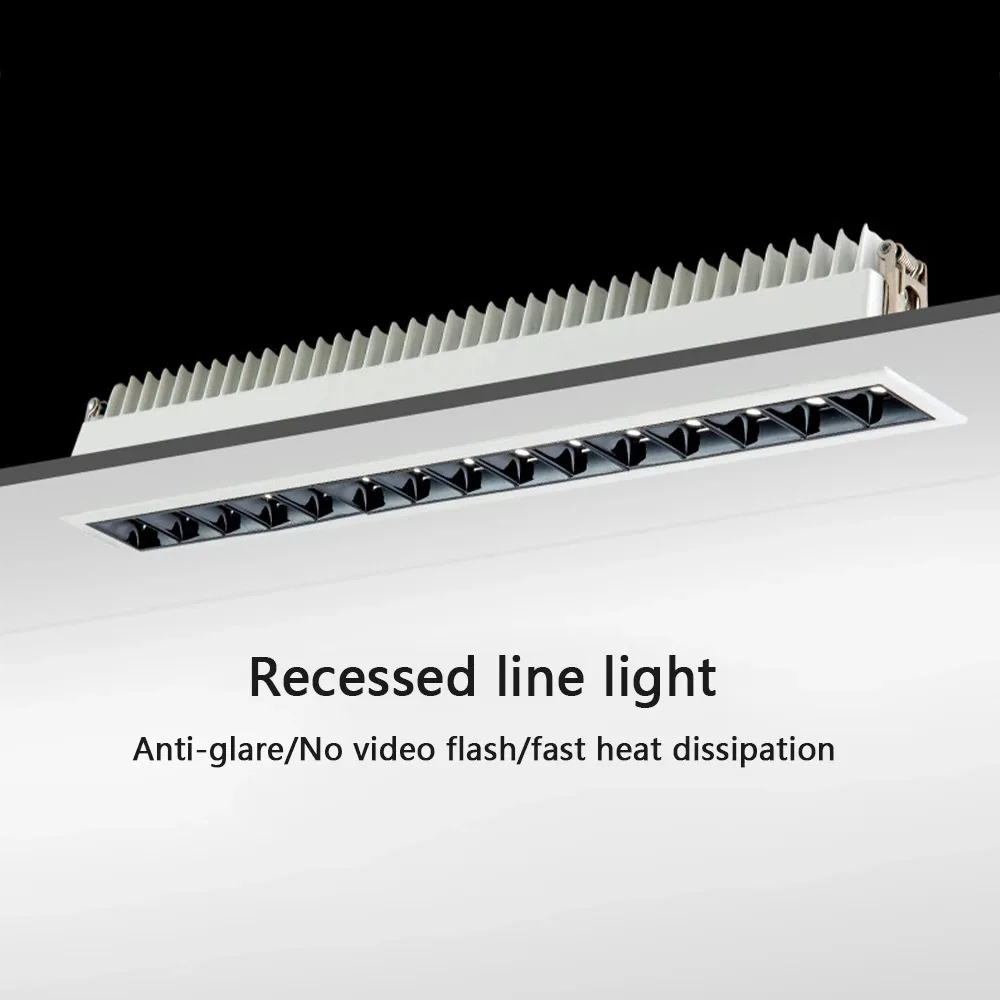 หรี่แสงได้โคมไฟสแควร์ LED เพดาน Grille Light 3W6W9W15W20W30W 110V 220V LED Linear Light CERR COB Spot โคมไฟลง