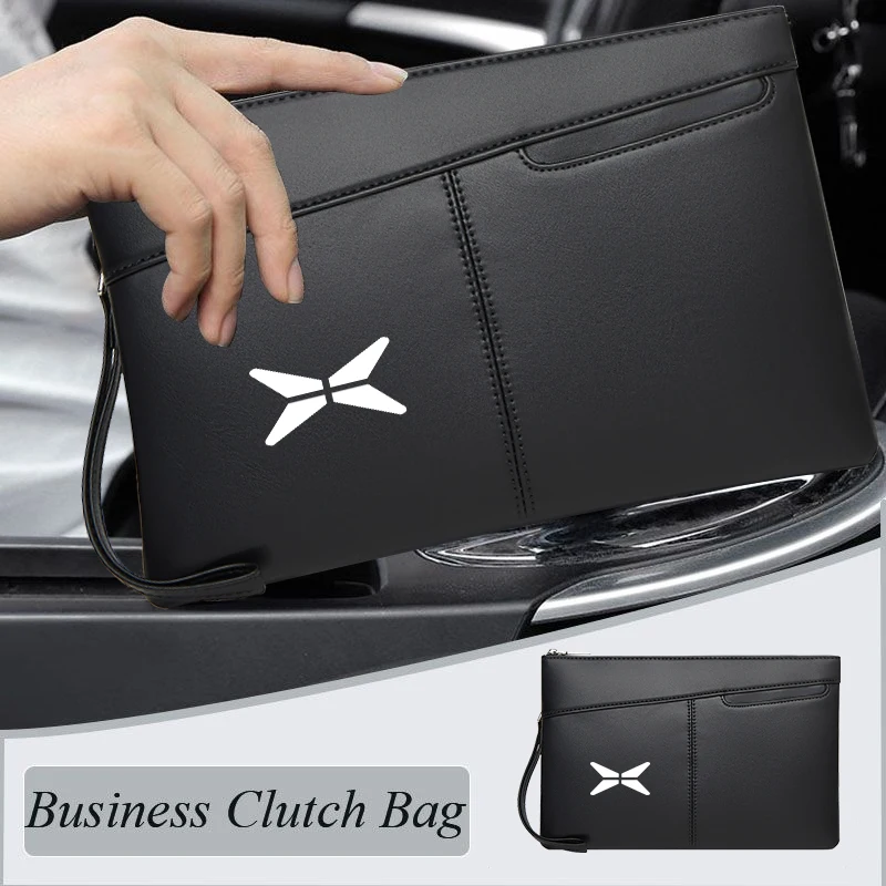Car Men's Clutch Bag Business Handbag Card Case Phone Cash Wallet For Xpeng P7 G3 G3i G9 P5 X2 N5 F30 H93 Beta 2019 2020 2021