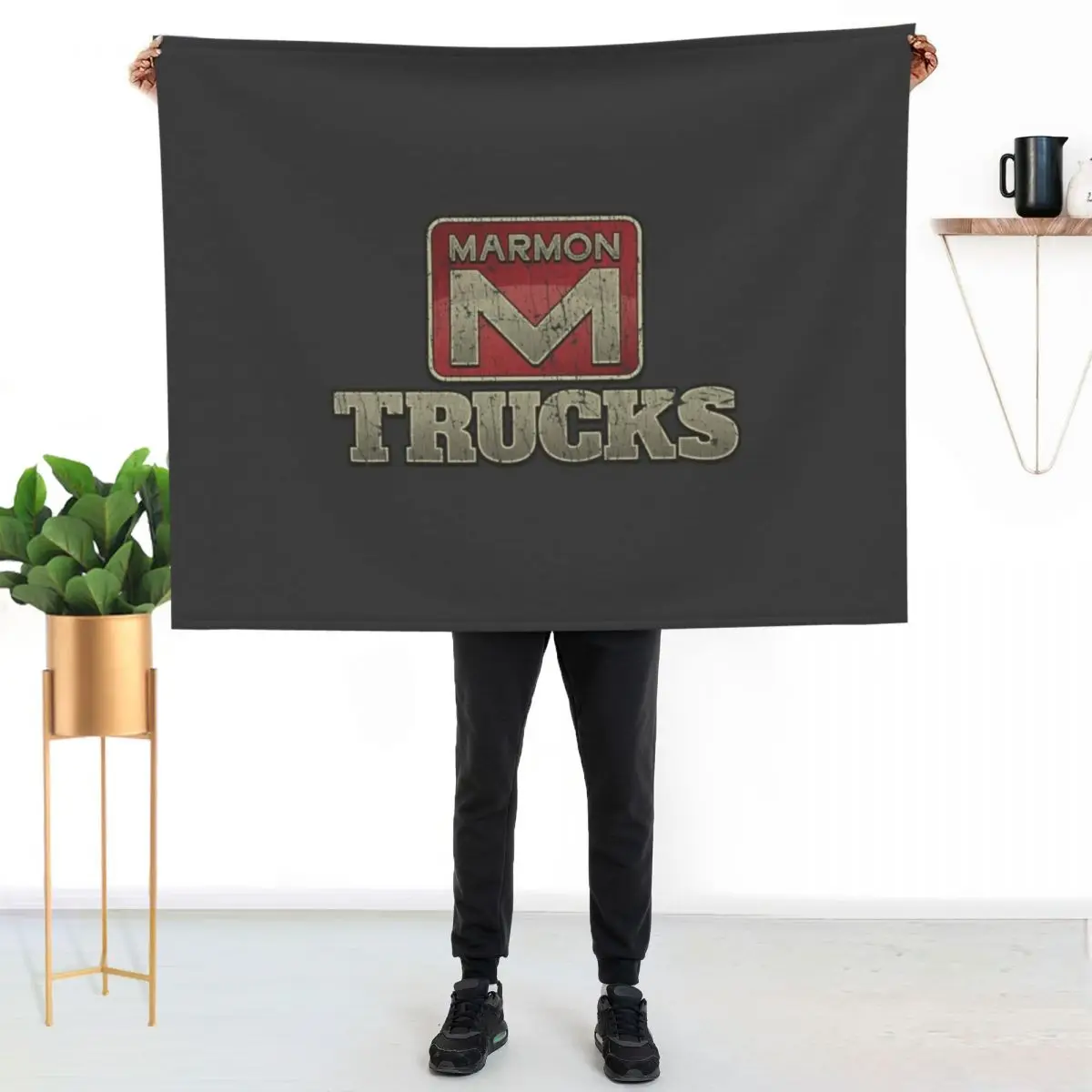 

Marmon Trucks 1963 Throw Blanket Soft Bedroom Blanket for Night Sleeping