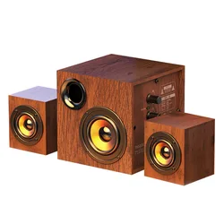 Wooden plug-in desktop bluetooth 2.1 wired speaker high volume home computer audio overweight subwoofer notebook phone speaker