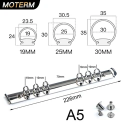 Moterm A5 Size Metal Spiral Rings Binder Clip With 2 Pairs of Screw For Diary Notebook Planner Binder Clip File Folder