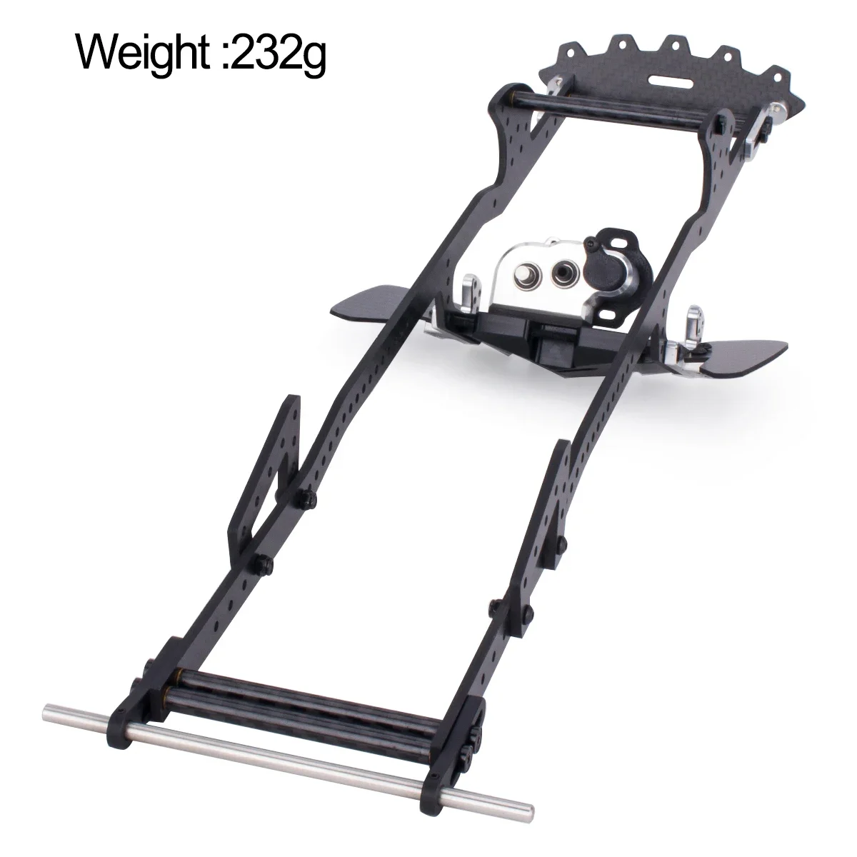 Carbon Fiber LCG Chassis Kit with Delrin Skid Brace Rock Sliders for 1/10 RC Crawler Comp Rigs SCX10 Capra Upgrade Parts