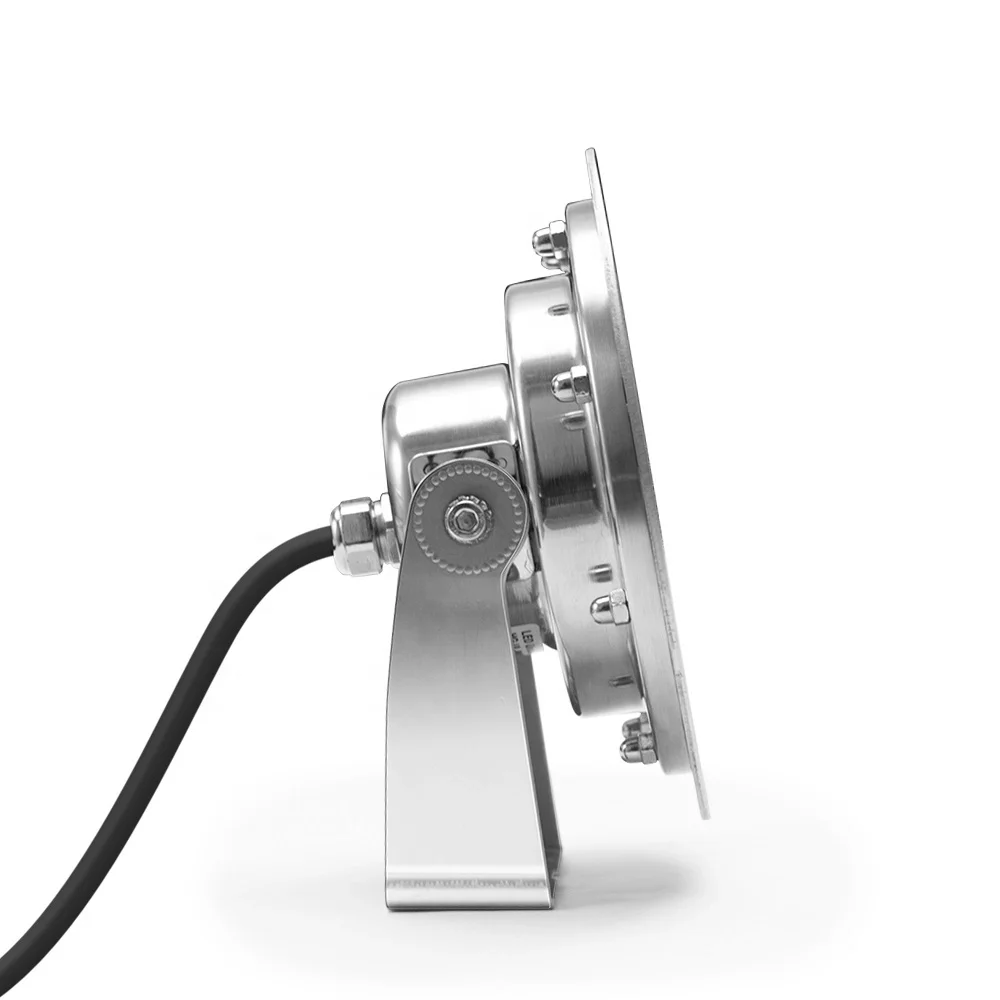 IP68 Waterproof Pool Light RGB DMX512 Controlled 12W 316L Stainless Steel for Swimming Pool Underwater Landscape Lighting