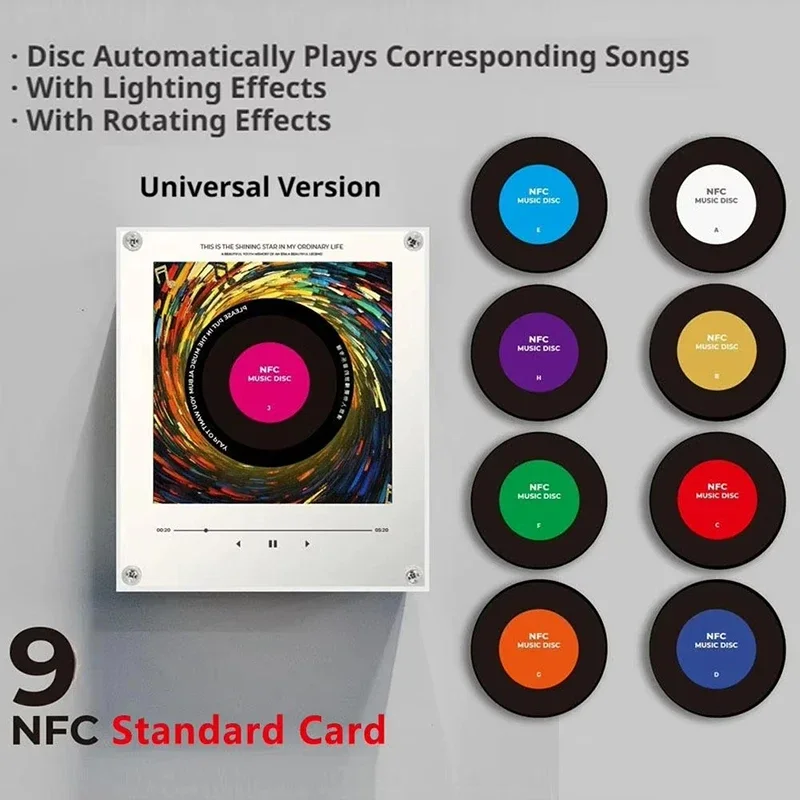 Магнитный светильник NFC для холодильника с сенсорным управлением, воспроизведением музыки и отображением альбомов, магнитный декоративный светильник, ночник с зарядкой USB-C, украшение для холодильника