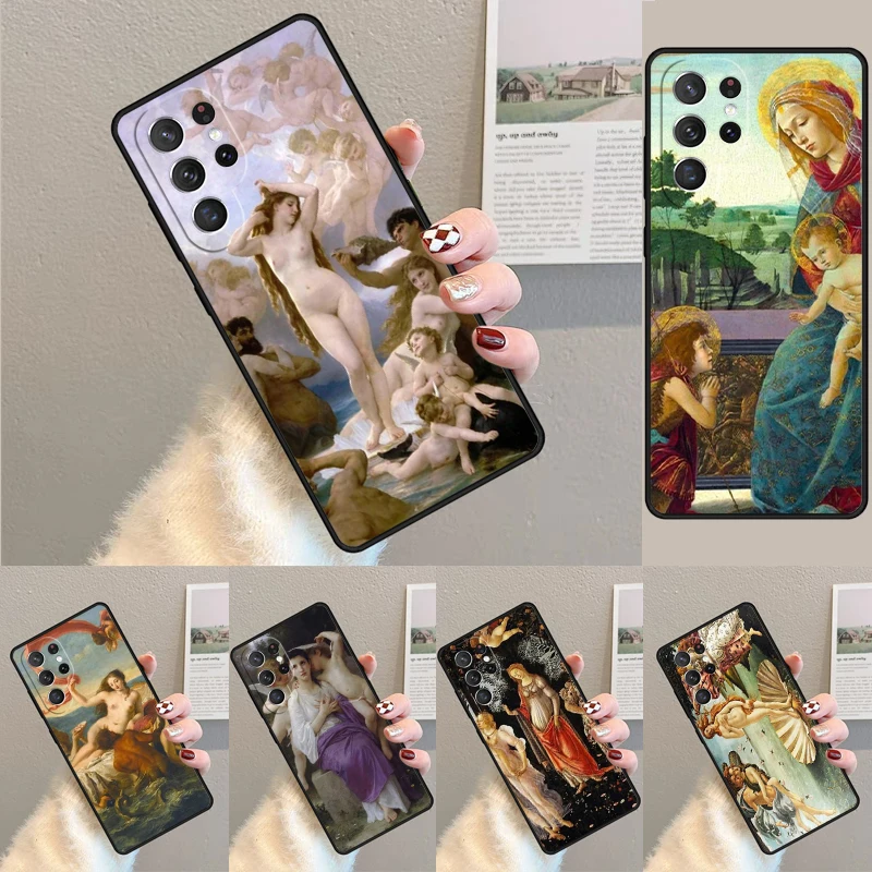 Birth of Venus Botticelli Classic Art Phone Case for Samsung Galaxy note 10 pro S26 Ultra S23 S24 FE S25 S21 S22 PLUS Cover