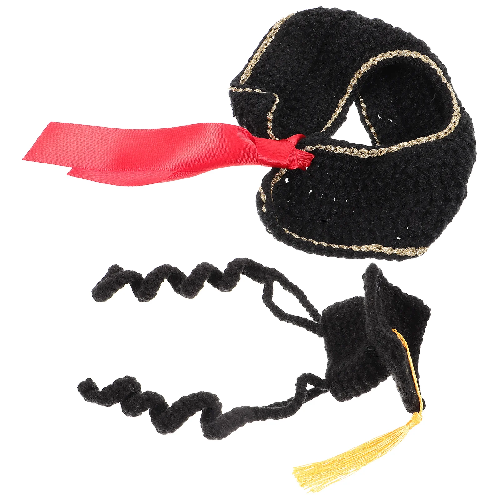 

1 set Pet Graduation Costume Dog Cat Doctoral Hat With Tassel Woolen Yarn Clothes For Puppy Kitten Daily Wear Special Occasion