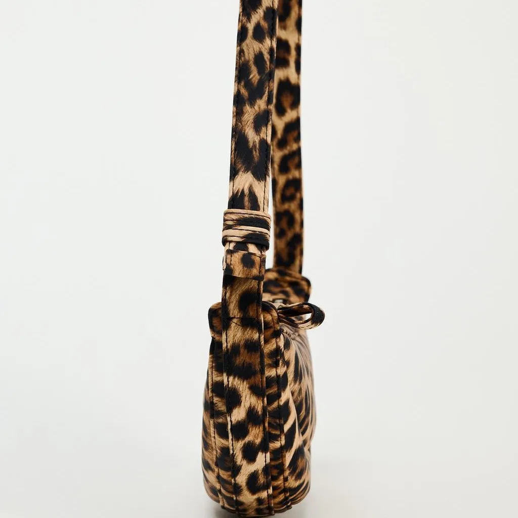 حقيبة كتف بطبعة الفهد، محفظة كروس بنمط حيوانات، حقيبة يد بمقبض علوي أنيق، حقيبة صيفية عصرية