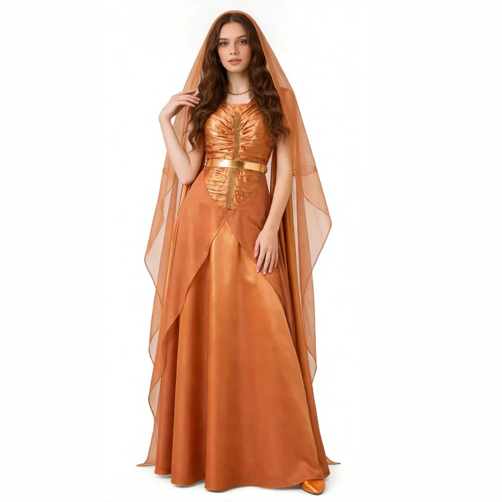 Robe Mon Mothma, Costume de Cosplay, Film Bataille Spatiale, Fantaisie pour Femmes, Jeu de Rôle, Jupe, Vêtements Femme, Halloween, Carnaval, Fête