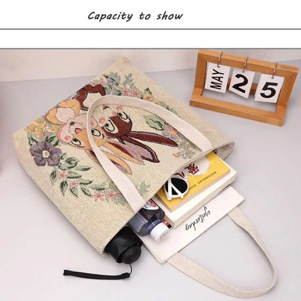 Women National Style Handbag Shoulder Bags Canvas Wallets Embroidered Elephants Owls Flowers Rabbit Shopping Tote