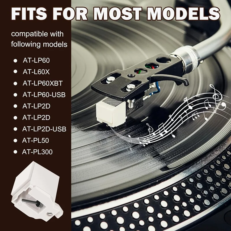 【NEU】 2 Stück Plattenspieler-Nadel-Ersatz für ATN3600L Plattenspieler-Eingabestift, kompatibel mit AT-LP60XBT-USB Vinyl-Plattenspieler