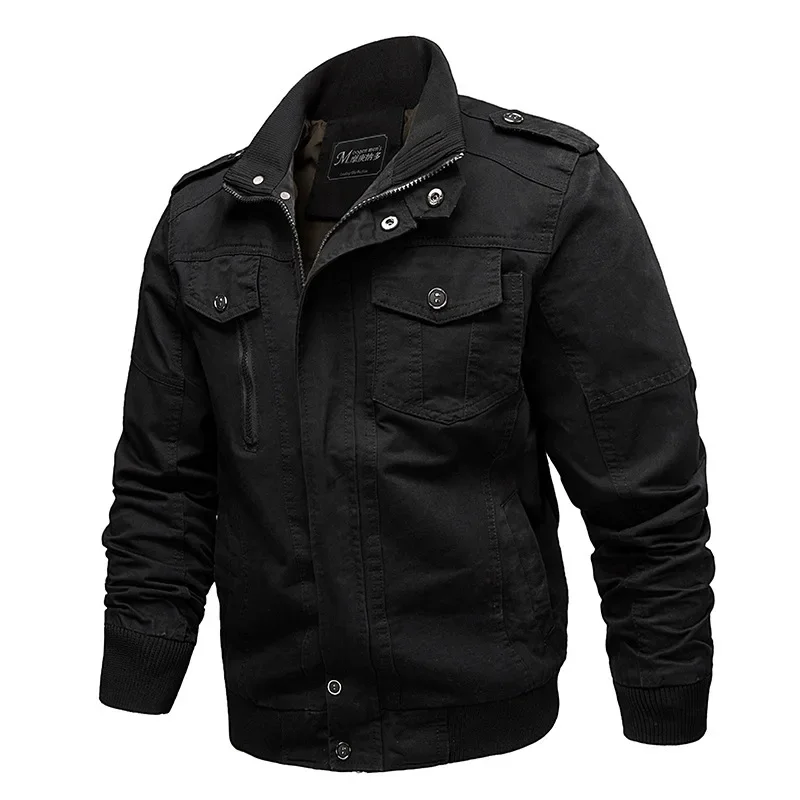 Spring New Men\'s Casual Cotton Military Jacket Outdoor Loose Large Size Workwear Jacket