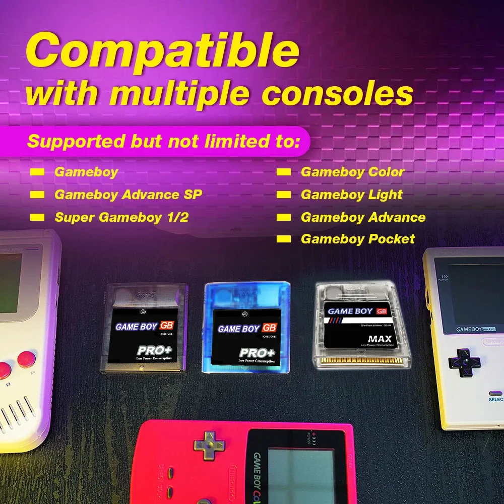 2250 IN 1 Spiele OS V4 EDGB Nach Spiel Patrone Karte für Gameboy-DMG GB GBA Spiel Konsole Power saving Version