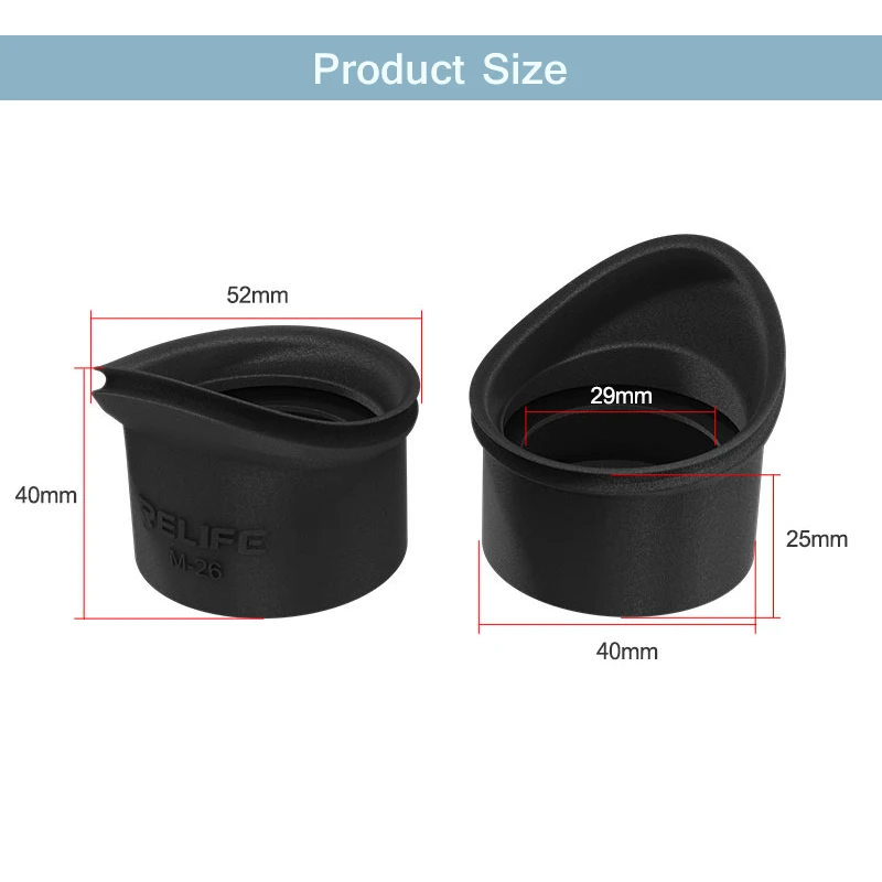 Imagem -05 - Relife Borracha Ocular Capa Guards Silicone Eyecup Peças Microscópio Estéreo Telescópios Óculos 3d M26